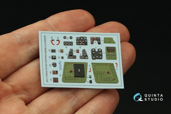 Quinta Studio QD48514 P-39Q/N Airacobra 3D-Printed coloured Interior on decal paper (Arma Hobby) 1/48