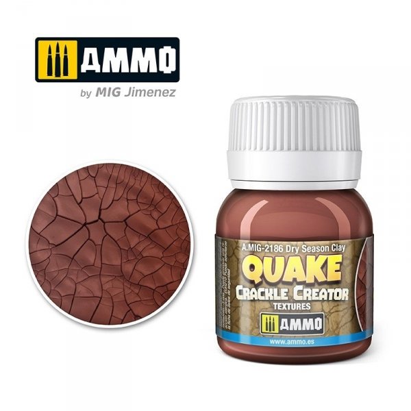 AMMO of Mig Jimenez 2186 QUAKE CRACKLE CREATOR TEXTURES Dry Season Clay 40ml