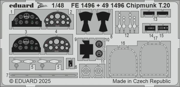 Eduard FE1496 Chipmunk T.20 detail set AIRFIX 1/48