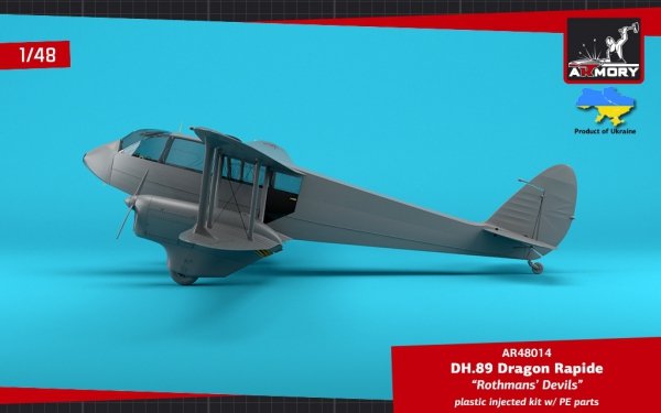Armory Models 48014 DH.89 Dragon Rapide, Short-Haul Airliner / Multipurpose Aircraft, “Rothmans' Devils” liveries 1/48