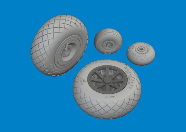 Eduard 6481134 P-40N wheels diamond tread EDUARD 1/48