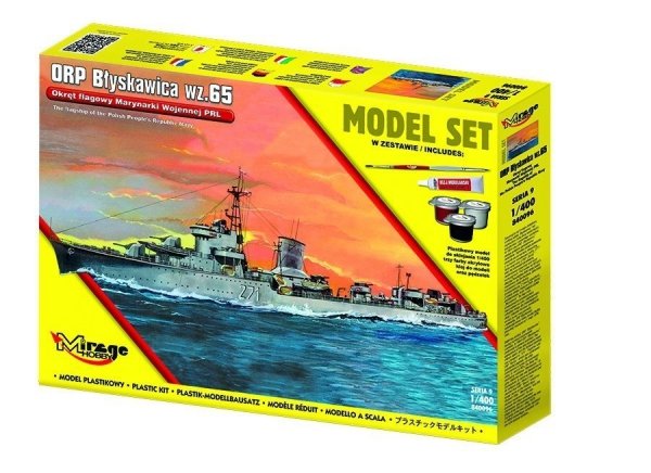Mirage Hobby 840096 ORP Błyskawica wz.65 Okręt flagowy Marynarki Wojennej PRL MODEL SET 1/400