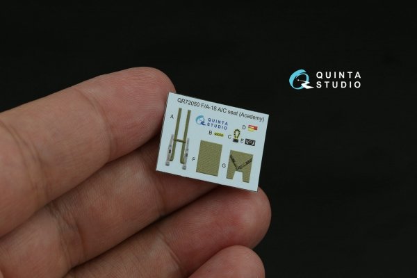 Quinta Studio QD72077 F/A-18C late 3D-Printed &amp; coloured Interior on decal paper (Academy) 1/72