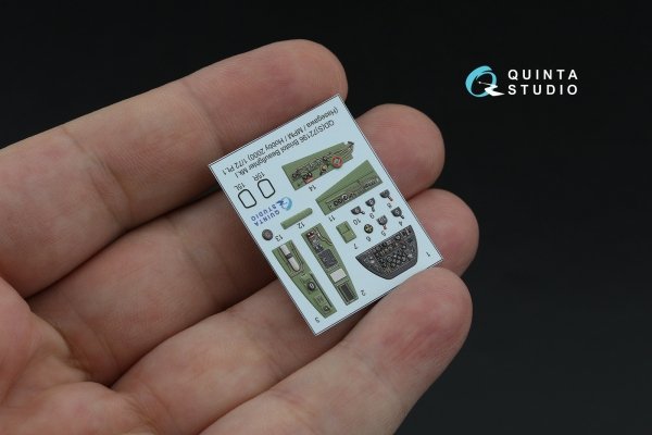 Quinta Studio QD72196 Bristol Beaufighter Mk.I 3D-Printed coloured Interior on decal paper (Hasegawa/MPM/Hobby2000) 1/72