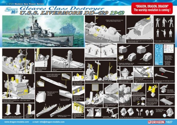 Dragon 1027 USS Livermore DD-429 (1:350)