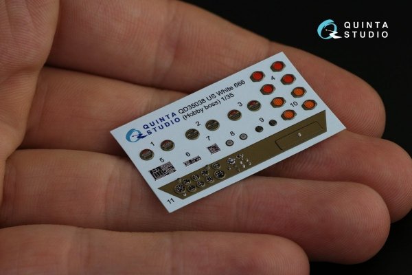 Quinta Studio QD35038 US White 666 3D-Printed &amp; coloured Interior on decal paper (Hobby Boss) 1/35