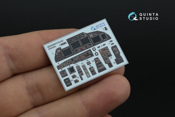 Quinta Studio QDS-48470 Ka-52 3D-Printed coloured Interior on decal paper (Zvezda) (Small version) 1/48