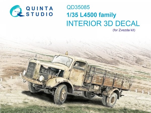 Quinta Studio QD35085 L4500 family 3D-Printed &amp; coloured Interior on decal paper (Zvezda) 1/35