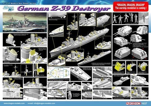 Dragon 1037 German IIWW destroyer Z-39 (1:350)