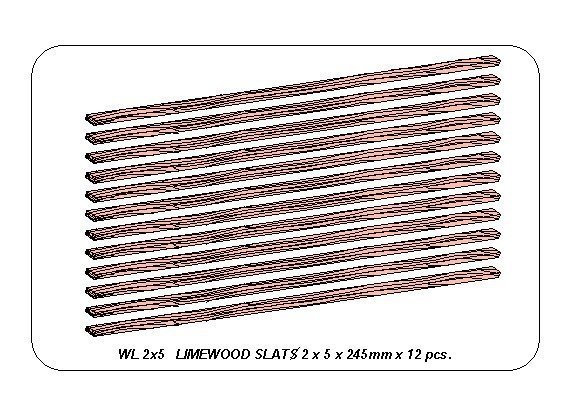 Aber WL2X5 Listwy drewniane z lipy 2x4x245mm x12 szt.