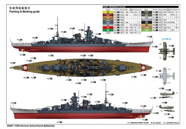 Trumpeter 05361 German Scharnhorst Battleship 1/350