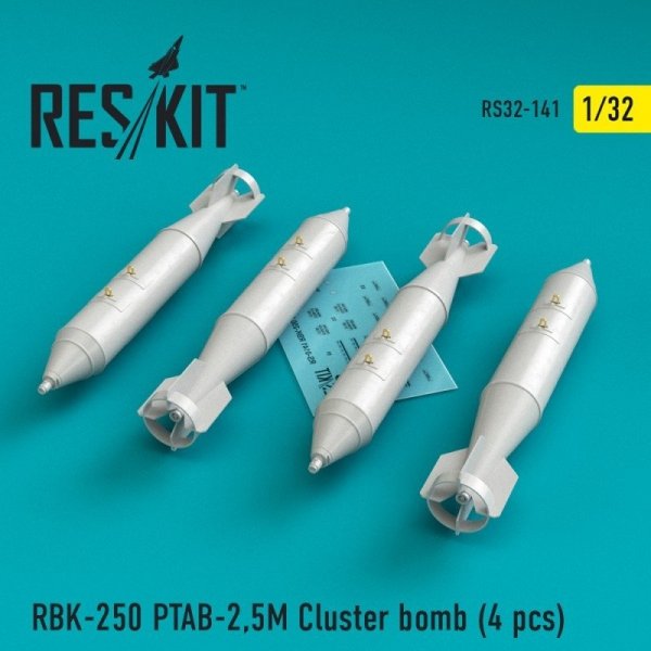 RESKIT RS32-0141 RBK-250 PTAB-2,5M Cluster bomb (4 pcs)  1/32