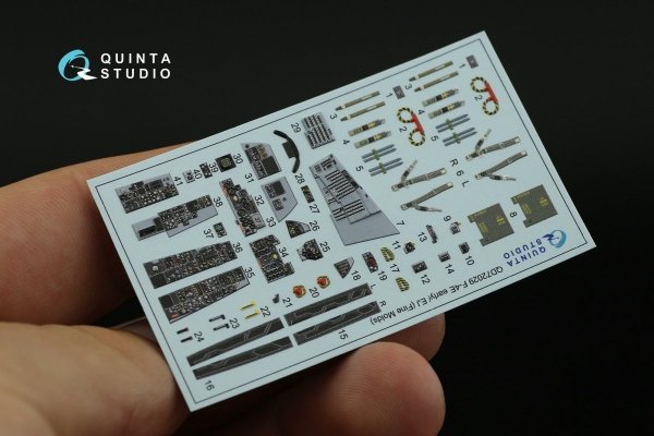 Quinta Studio QD72029 F-4E early/F-4EJ 3D-Printed &amp; coloured Interior on decal paper (for FineMolds kit) 1/72