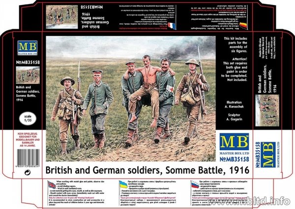 Master Box 35158 British and German soldiers Somme Battle 1916