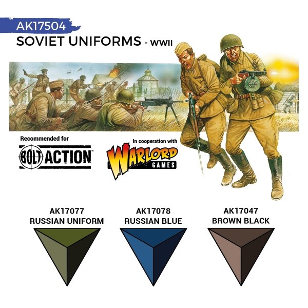 AK Interactive AK17504 SOVIET WWII UNIFORMS – QUICK GEN SET 3x18ml