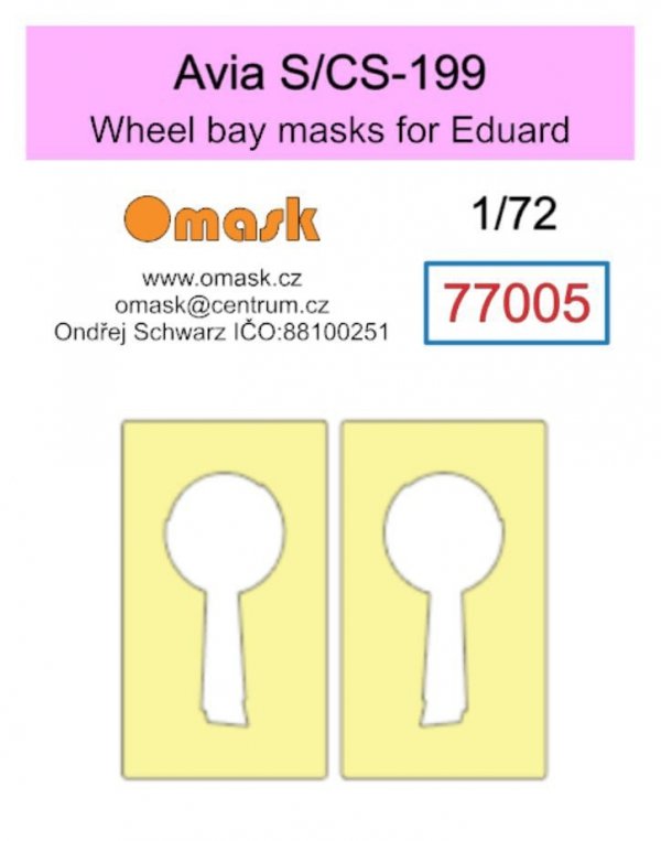 Omask 77005 Avia S/CS-199 (for Eduard) - wheel bay yellow masking tape 1/72