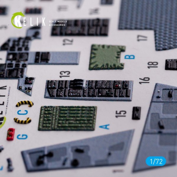 KELIK K72091 F-15C - interior 3D decals for FineMolds kit 1/72