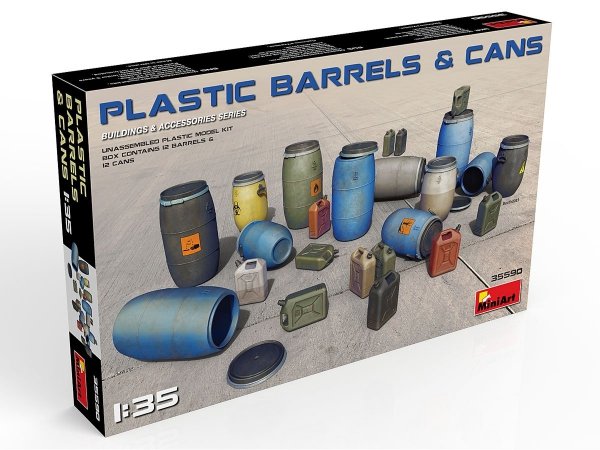MiniArt 35590 Plastic Barrels &amp; Cans 1/35