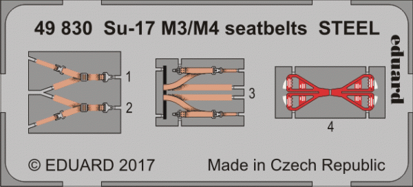 Eduard 49830 Su-17 M3/ M4 seatbelts STEEL KITTY HAWK 1/48