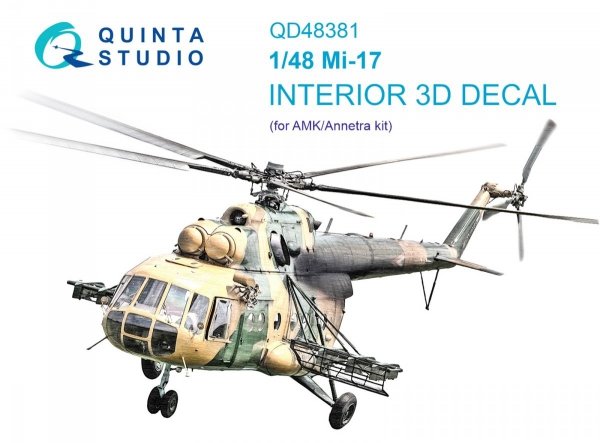 Quinta Studio QD48381 Mi-17 3D-Printed &amp; coloured Interior on decal paper (AMK) 1/48