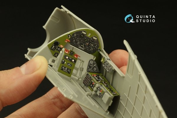 Quinta Studio QD32133 F6F-3 Hellcat 3D-Printed &amp; coloured Interior on decal paper (Trumpeter) 1/32