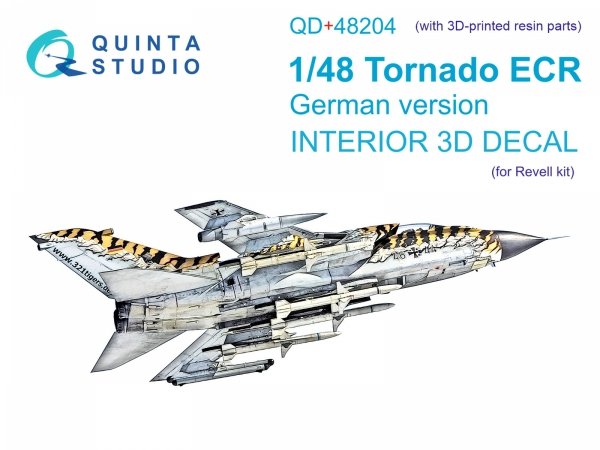 Quinta Studio QD+48204 Tornado ECR German 3D-Printed &amp; coloured Interior on decal paper (Revell) (with 3D-printed resin parts) 1/48