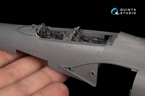 Quinta Studio QD48387 F-4E early with slatted wing 3D-Printed &amp; coloured Interior on decal paper (Meng) 1/48