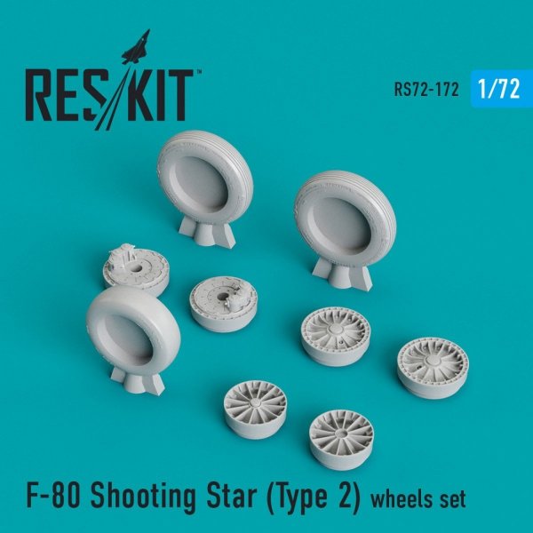RESKIT RS72-0172 F-80 &quot;SHOOTING STAR&quot; (TYPE 2) WHEELS SET 1/72
