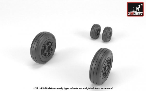 Armory Models AW32502 JAS-39 Gripen wheels w/ weighted tires, early 1/32