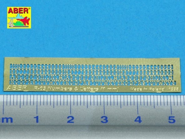 Aber R-03 Numbers and letters (1,0mm)