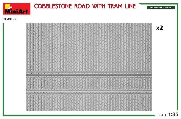 Miniart 36065 COBBLESTONE ROAD WITH TRAM LINE 1/35