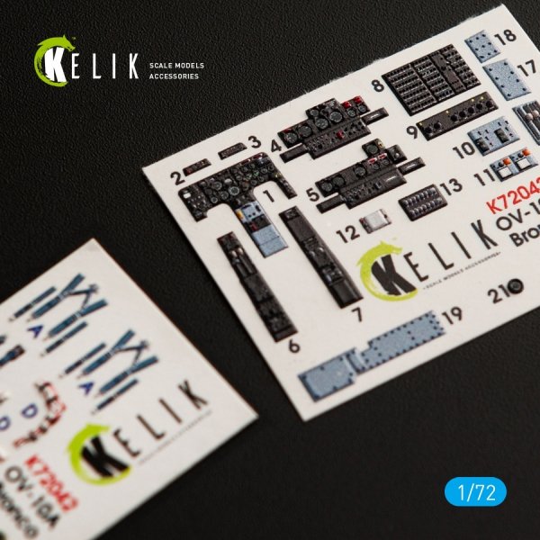 KELIK K72042 OV-10A &quot;BRONCO&quot; INTERIOR 3D DECALS FOR ICM KIT 1/72