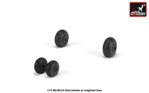 Armory Models AW72052 Mil Mi-24 Hind wheels w/ weighted tires 1/72