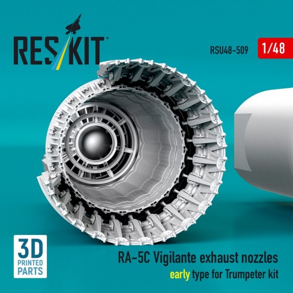 RESKIT RSU48-0509 RA-5C Vigilante exhaust nozzles late type for Trumpeter kit (3D Printed) (1/48)