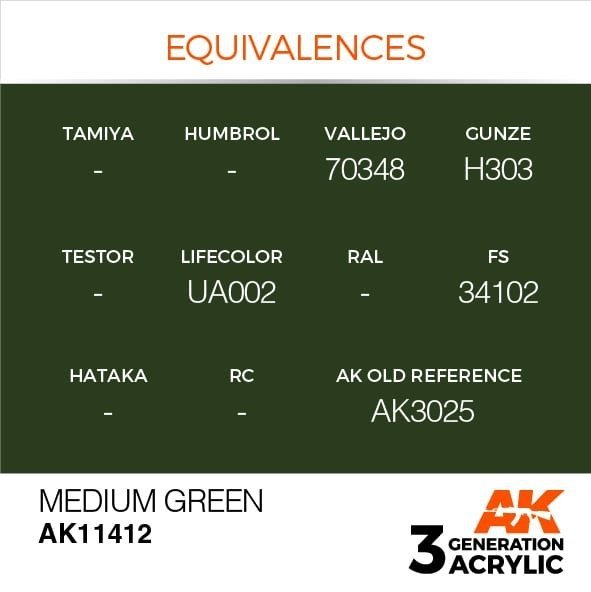 AK Interactive AK11412 Medium Green 17ml