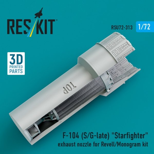 RESKIT RSU72-0313 F-104 (S/G-late) "Starfighter" exhaust nozzle for Revell/Monogram kit (3D Printed) 1/72
