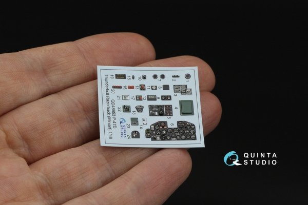 Quinta Studio QD48653 P-47D Thunderbolt Razorback 3D-Printed &amp; coloured Interior on decal paper (Miniart) 1/48