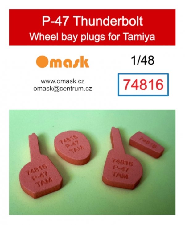 Omask 74816 P-47 Thunderbolt wheel bay plugs (for Tamiya) 1/48