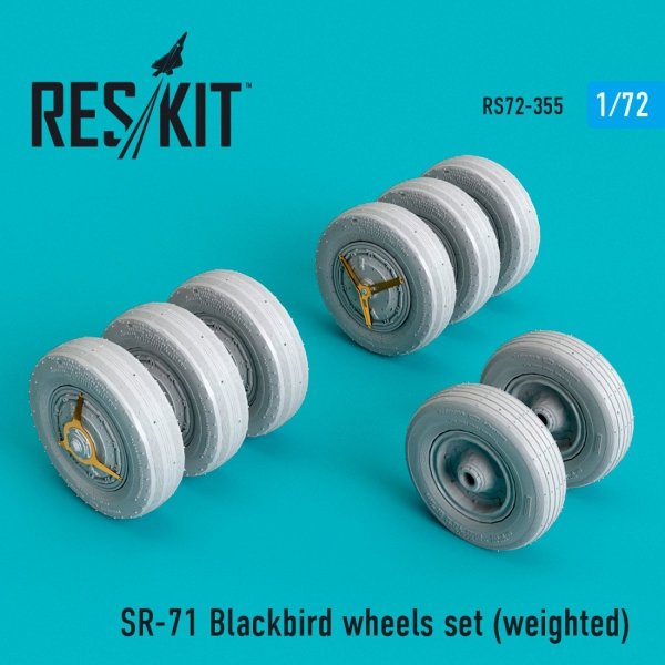 RESKIT RS72-0355 SR-71 &quot;BLACKBIRD&quot; WHEELS SET (WEIGHTED) 1/72