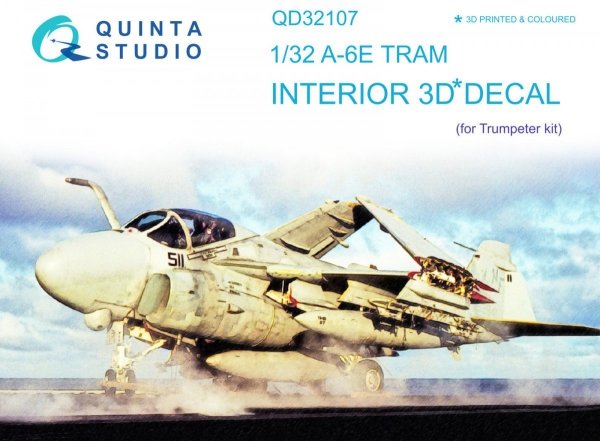Quinta Studio QD32107 A-6E TRAM Intruder 3D-Printed &amp; coloured Interior on decal paper (Trumpeter) 1/32