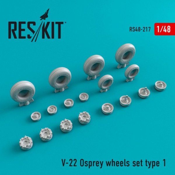 RESKIT RS48-0217 V-22 Osprey Type 1 wheels set 1/48
