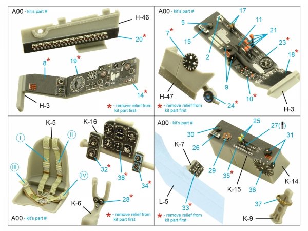 Quinta Studio QD32166 Do 335A-12 3D-Printed &amp; coloured Interior on decal paper (Zoukei-Mura) 1/32