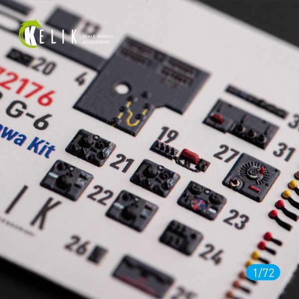 Kelik K72176 Ju88 G-6 - interior 3D decals for Hasegawa kit (1/72)