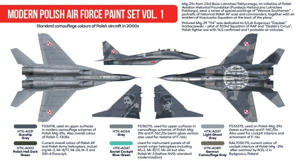 Hataka HTK-AS17 Modern Polish Air Force paint set vol. 1 (6x17ml)