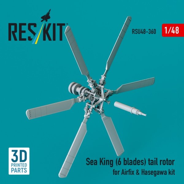 RESKIT RSU48-0360 Sea King (6 blades) tail rotor for Airfix &amp; Hasegawa kit (3D printed) 1/48