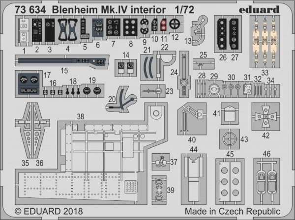 Eduard 73634 Blenheim Mk. IV interior AIRFIX 1/72