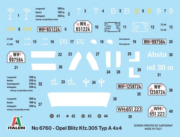 Italeri 6760 Kfz. 305 Opel Blitz Typ A 4x4 1/35