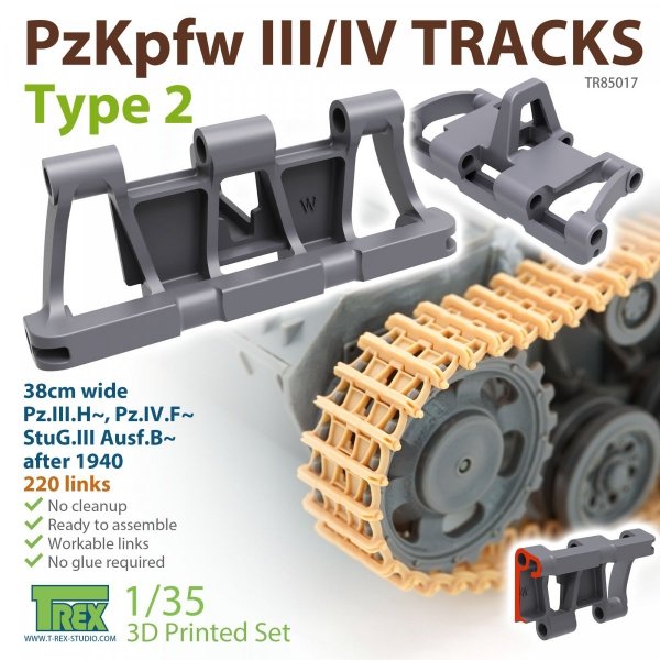T-Rex Studio TR85017 PzKpfw.III/IV Tracks Type 2 1/35