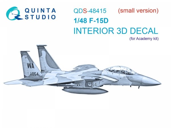 Quinta Studio QDS48415 F-15D 3D-Printed coloured Interior on decal paper (Academy) (Small version) 1/48