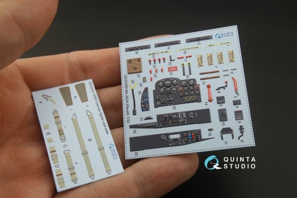 Quinta Studio QD32069 Me 262A 3D-Printed &amp; coloured Interior on decal paper (Revell) 1/32